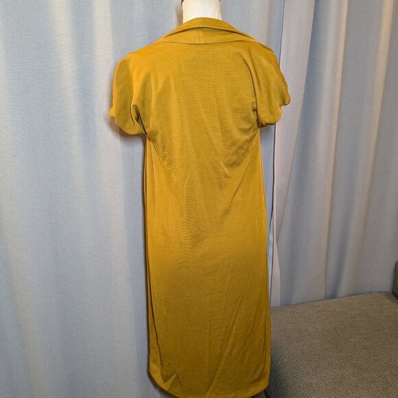 Bottega Veneta Gold Yellow Dress Midi Size 44 Made in Italy US 8 Large - Picture 3 of 11
